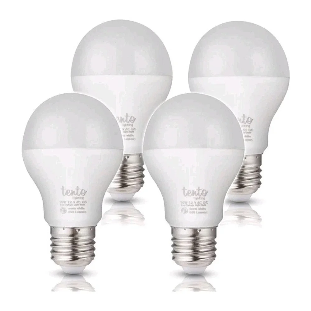 Tento 4 Pack Low Voltage LED Bulbs 12v E26 Bulbs 10w‎ 6000k Daylight White
